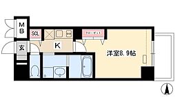 ロイヤルスクエア徳川 1Kの間取図画像