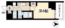 プレサンス大須観音フィエスタ 1Kの間取図画像