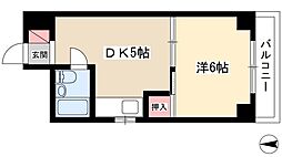 赤門サンライフマンション 1DKの間取図画像
