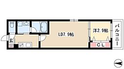 ジュネス稲葉地町 1LDKの間取図画像