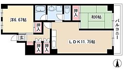 那古野ビル南館 2LDKの間取図画像