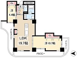 アンビックス志賀ストリートタワー 2LDKの間取図画像
