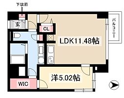 ミュプレ矢場町 1LDKの間取図画像