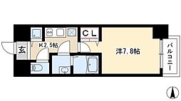コンフォート新栄 1Kの間取図画像