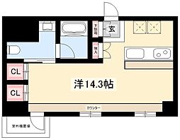 KDXレジデンス東桜1 ワンルームの間取図画像