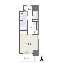 ファスティーナ本陣 1Kの間取図画像