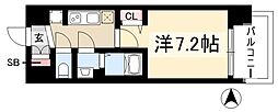 プレサンス鶴舞パーク&ステーション 1Kの間取図画像