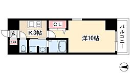 アルシオン 1Kの間取図画像