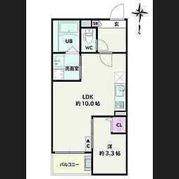 Jack kirihataI 1LDKの間取図画像