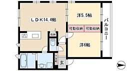 PremierResidence1 2LDKの間取図画像