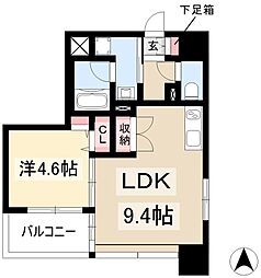 CITYSPIRENagoya-Osu 1LDKの間取図画像