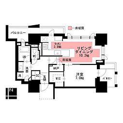 プラウドタワー名駅 1LDKの間取図画像