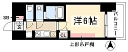 プレサンス名古屋ルクソリア 1Kの間取図画像