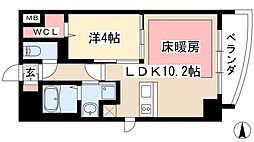 プレサンス栄ラグジュ 1LDKの間取図画像