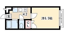 アムール英 1Kの間取図画像
