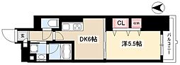 エスカルコート 1DKの間取図画像