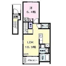 シェモア角割 1LDKの間取図画像