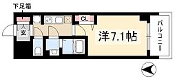 プレサンス桜通ベルノ 1Kの間取図画像
