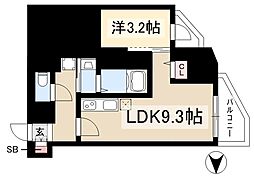 プレリス花の木オルディア 1LDKの間取図画像