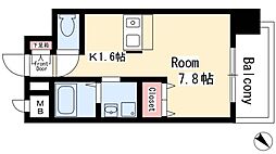 プレサンス鶴舞駅前ブリリアント ワンルームの間取図画像