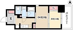パークアクシス名古屋山王橋 1DKの間取図画像