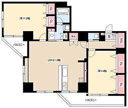 さくらHillsRiverSideWEST 2LDKの間取図画像