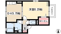 ラカーサアスカ2 1DKの間取図画像