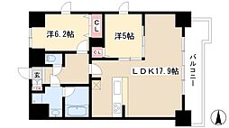 トレヴィ高岳 2LDKの間取図画像