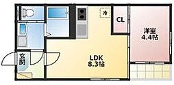 ラフテルR.Y. 1LDKの間取図画像