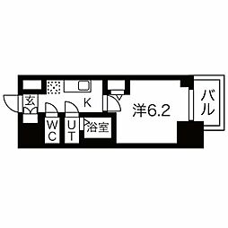 メイクスWアート浅間町 1Kの間取図画像