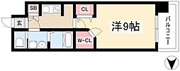 ラドゥセール志賀本通2 1Kの間取図画像