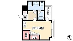 千種タワーヒルズ 1Kの間取図画像