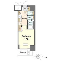 SHOKEN Residence名古屋 太閤通 1Kの間取図画像