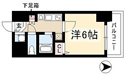 プレサンスナゴヤ桜通ビッグビート 1Kの間取図画像