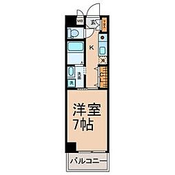 サンステート城北 1Kの間取図画像