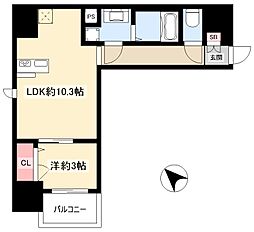 ディアレイシャス東別院2 1LDKの間取図画像