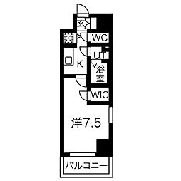 エスリード泉プライム 1Kの間取図画像