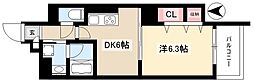 エスカルコート 1DKの間取図画像