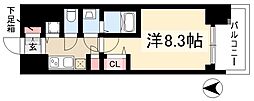 プレサンス錦ラウム 1Kの間取図画像