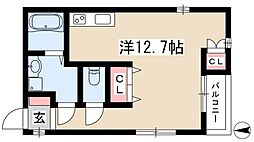 LuciaHills荒子 ワンルームの間取図画像