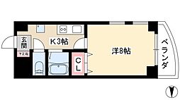マンションヒエロ 1Kの間取図画像