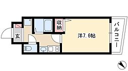 クレストステージウチヤマ 1Kの間取図画像