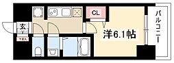 ディアレイシャス名古屋浄心II 1Kの間取図画像