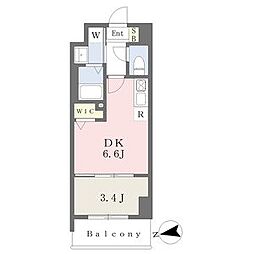プレイズシード浄心アセント 1DKの間取図画像