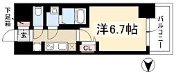 プレサンス太閤通ファシール 1Kの間取図画像