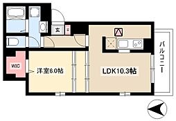 アニメート泉 1LDKの間取図画像