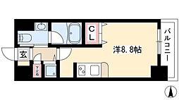glanz ワンルームの間取図画像