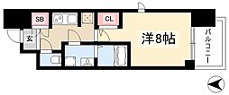 ラドゥセール本郷 1Kの間取図画像