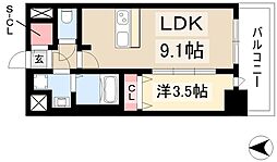 プレサンス葵デュリス 1LDKの間取図画像