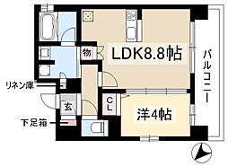プレサンスロジェ高岳東桜 1LDKの間取図画像